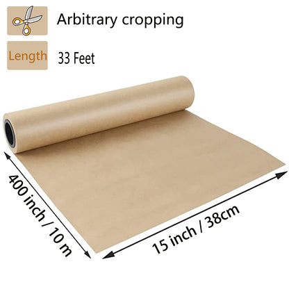 Shinok Braunes Kraftpapier auf Rolle – 38,1 cm x 10 m (400") Braunes Packpapier zum Umziehen, kleine Bastelpapierrolle zum Einpacken von Geschenken, Kunst, Weihnachten