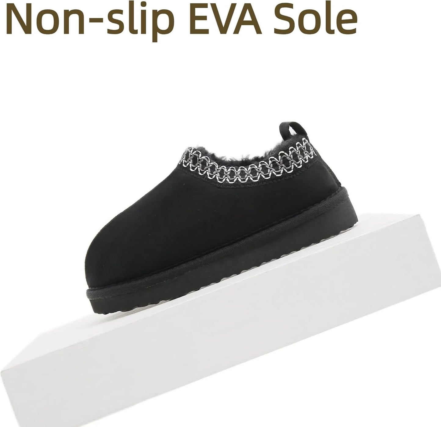 SMajong Kinder Hausschuhe Plüsch Warm Mädchen Flauschige Hausschuhe Jungen Plateau Pantoffeln Slip-on Schuhe Winter Innen Außen