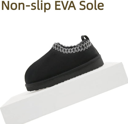 SMajong Kinder Hausschuhe Plüsch Warm Mädchen Flauschige Hausschuhe Jungen Plateau Pantoffeln Slip-on Schuhe Winter Innen Außen