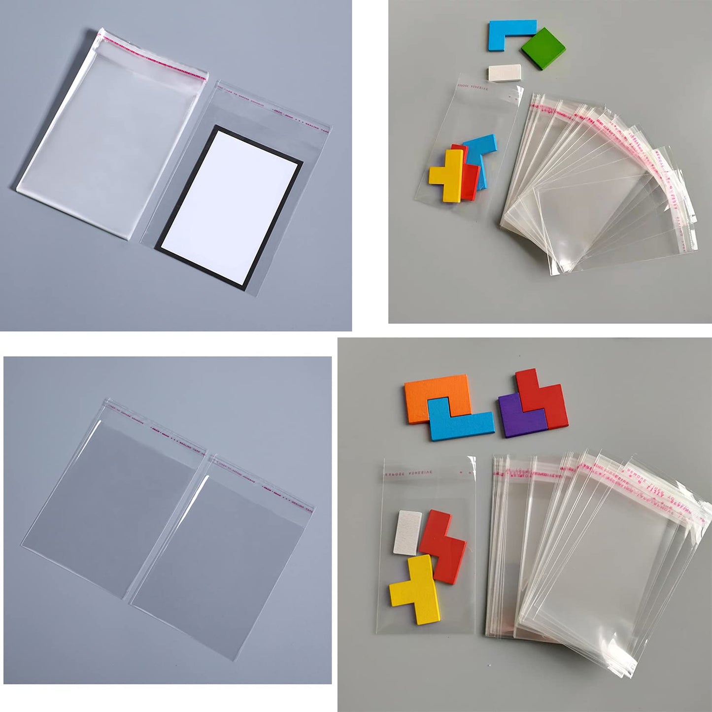 Selbstklebende Zellophanbeutel, 5x7 Zoll Keksbeutel, durchsichtige, wiederverschließbare Zellophanbeutel selbstklebend zum Verpacken von Geschenken, Produkten, 100 Stück