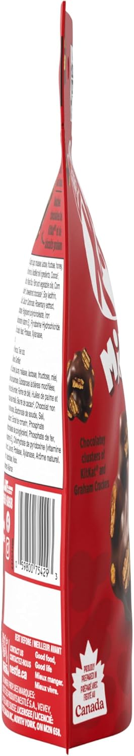 KIT KAT MIX-UPS, Chocolatey Clusters of KITKAT and Graham Crackers, Resealable Pouch, Ideal for Sharing, Prepared in Canada, 110 g