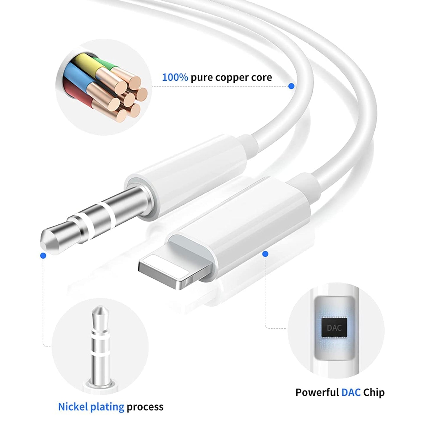 iSkey [Apple MFi zertifiziert] Aux-Kabel für iPhone, 3,5mm-Aux-Kabel für Auto kompatibel mit iPhone 14 13 12 11 XS XR X 8 7 6 iPad iPod für Auto-Stereoanlage, Lautsprecher, Kopfhörer, unterstützt alle iOS-Versionen