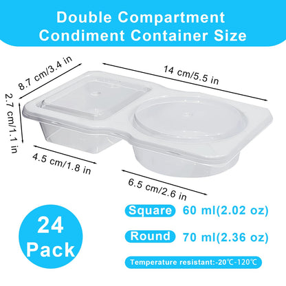 2 Pack Snackle Box –Air Tight Snack Containers with Divided, Lids&Handle –Clear Serving Tray for Fruits, Candy, Nuts –Portable for Travel, Parties, Daily Use (8 Containers Dishwasher Safe)