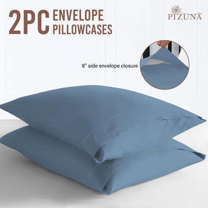 Pizuna Cotton Envelope Pillowcase King Size Dusty Blue 2 PC Review