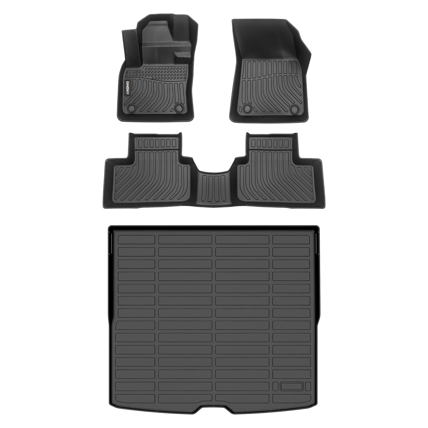 GINOWY-Floor Mats for Toyota 4Runner 1996-2002,1st+2nd Row,TPE All Weather Car Mats Custom Fit Rubber Floor Liners Car Accessories for Toyota 4Runner