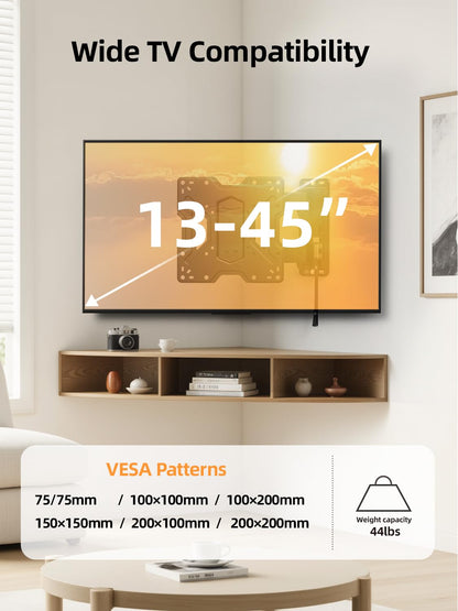 USX MOUNT TV Wall Mount for 32-74 inch Flat Screen/LED/4K up to 110lbs, Full Motion TV Mount Bracket with Swivel & Tilt Articulating Dual Arms, Max VESA 400x400mm, Fits 12/16" Wood Studs