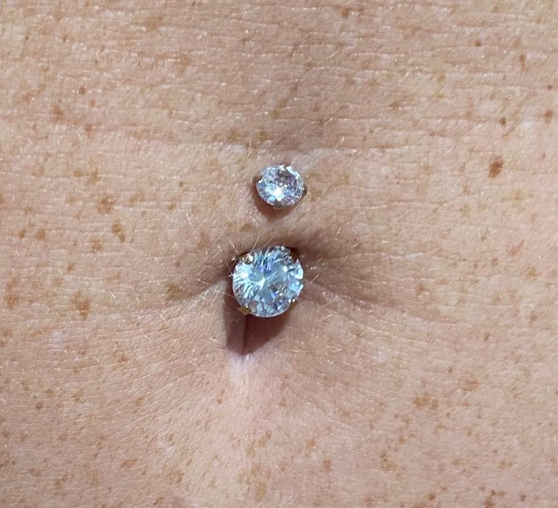 MODRSA Bauchnabelringe Chirurgenstahl Bauchnabelpiercing für Frauen Bauchnabelschmuck Silber Bauchnabelring Diamant