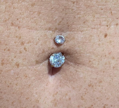 MODRSA Bauchnabelringe Chirurgenstahl Bauchnabelpiercing für Frauen Bauchnabelschmuck Silber Bauchnabelring Diamant