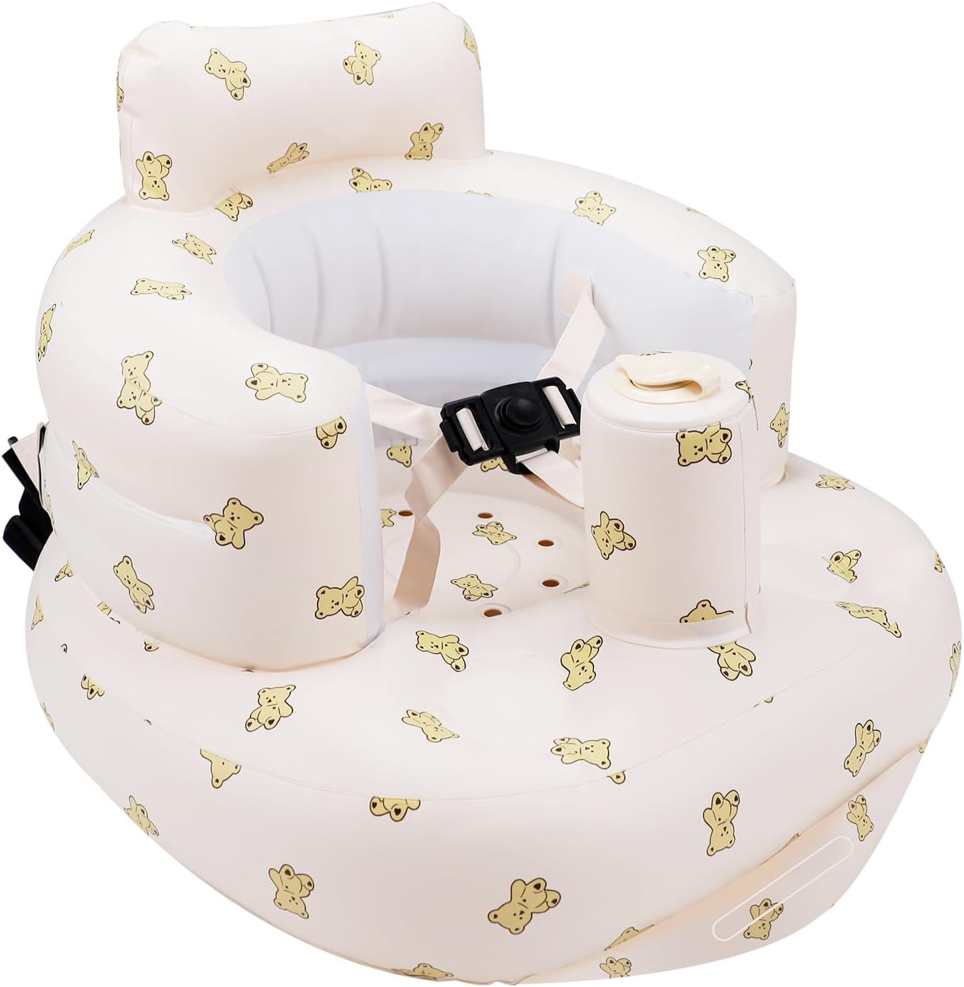 Aufblasbarer Babysitz, aufblasbarer Babystuhl für Babys ab 3 Monaten, aufblasbarer Sommerstuhl mit integrierter Luftpumpe, Baby-Bodensitz zum Sitzenlernen, Spielen, Campen, Orange