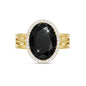 Linawe Birthstone Chunky Adjustable Rings for Women, Gold/Silver/Rose Gold Statement Rings, Imitation Diamond Fake Gemstone Crystal Cocktail Ring, Cubic Zirconia Costume Jewelry