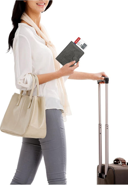 WALNEW RFID-blockierende Reisepasshülle Reisebrieftasche Schutzhülle
