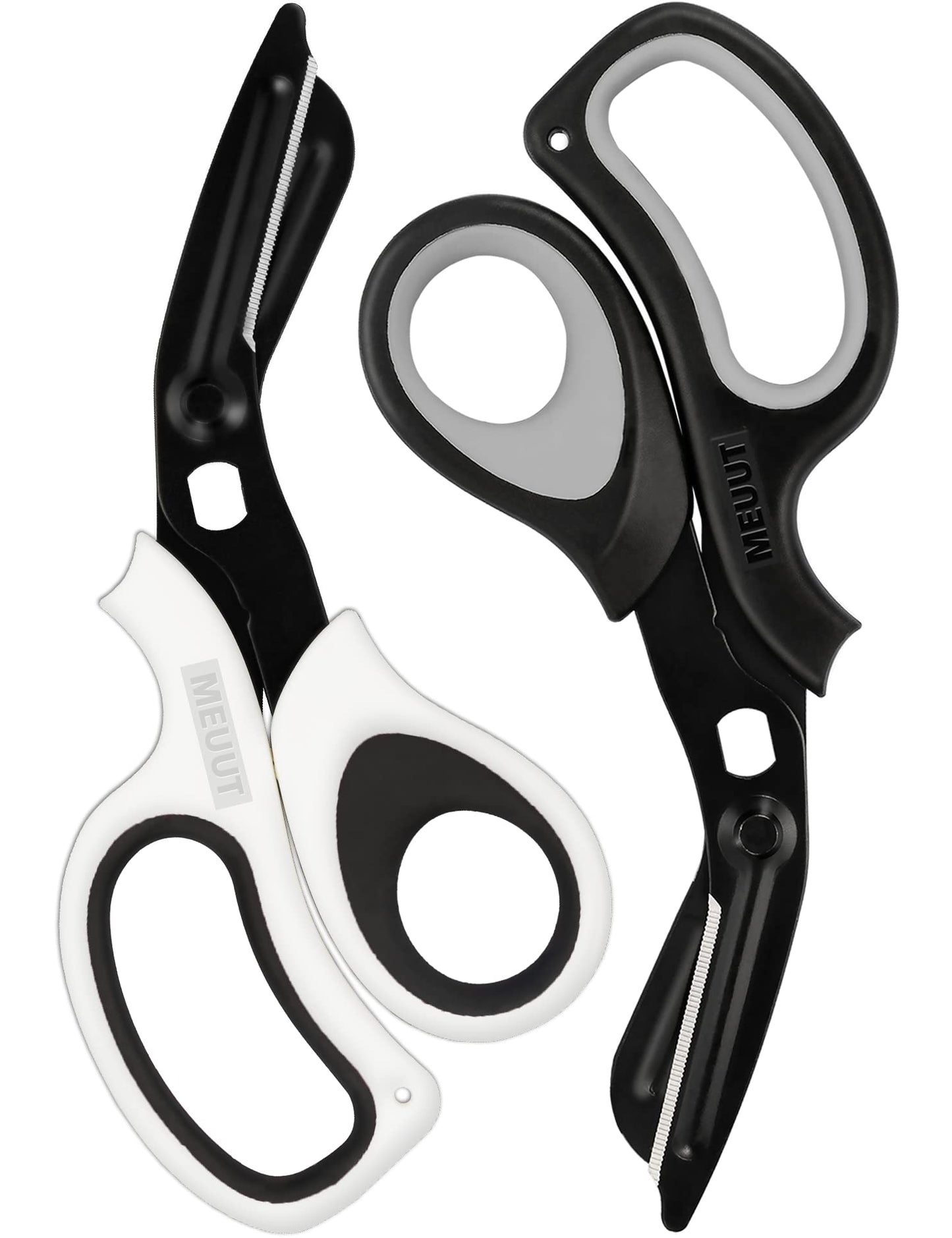 MEUUT 2 Pack Medical Scissors Trauma Shears for Left and Right Hand -Patented Bandage Scissors All Purpose with Non-Stick Blades, Surgical Grade Shears Stainless Steel EMT Scissors for Nurses EMT