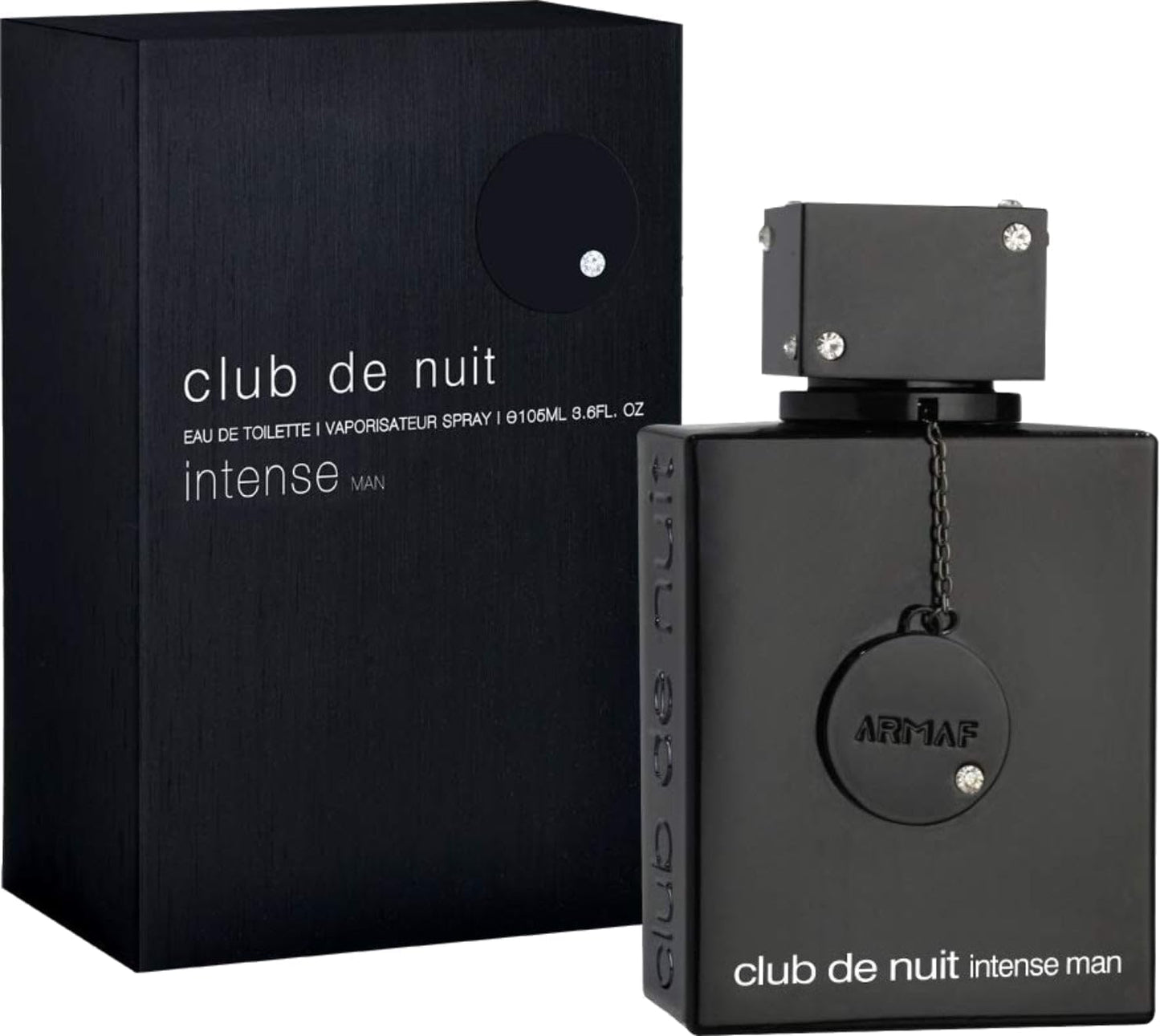 ARMAF S Club De Nuit Intense for Men Eau De Toilette Spray, 3.4 onzas, negro, 106 ml / 3.6 oz (31470)