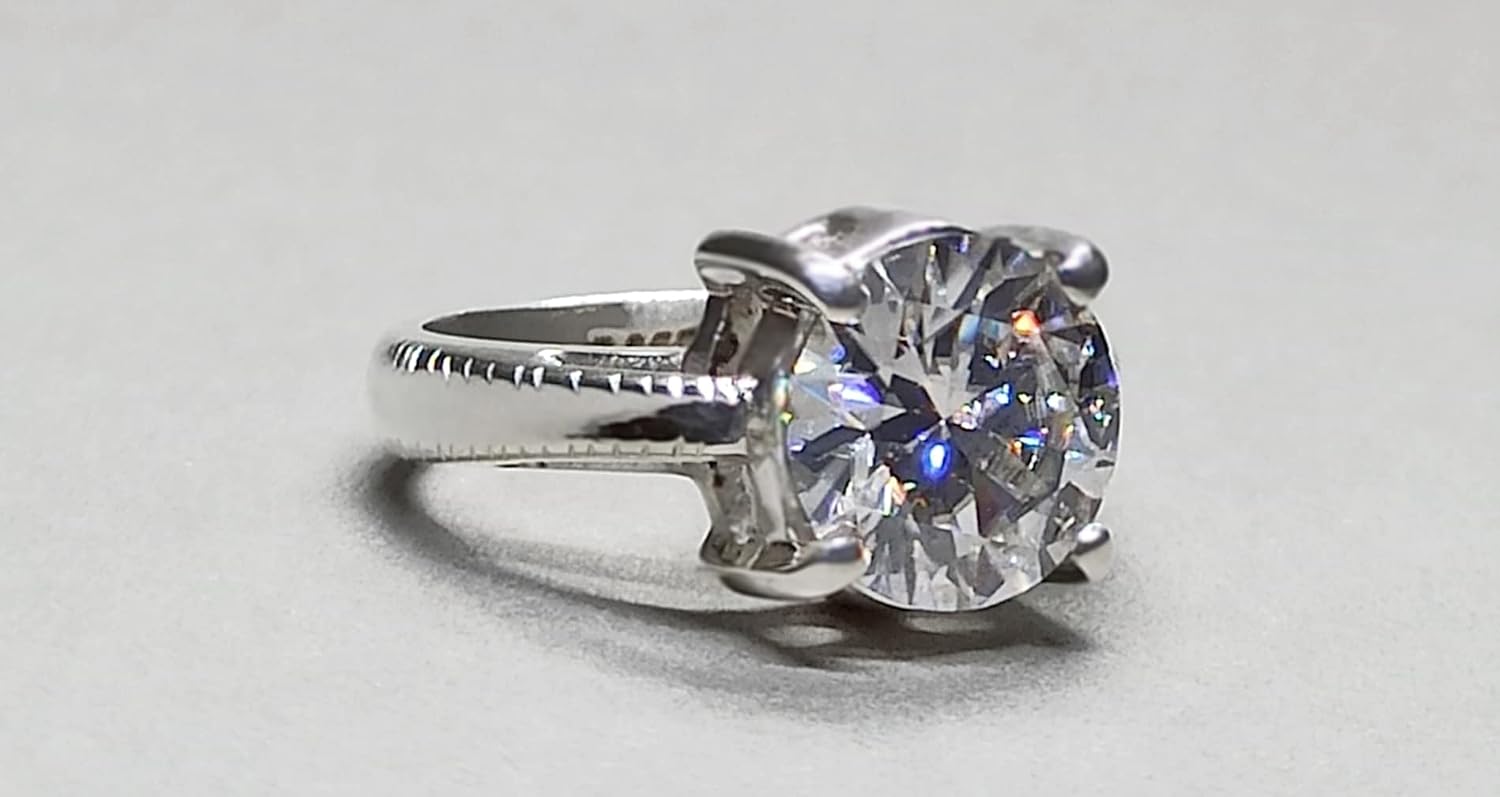 Diamond Cut 5 Carat Rare Moissanite Solitaire Ring Sterling Silver 925 Handmade Moissanite Diamond Engagement Women Ring Gift for Her