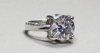 Diamond Cut 5 Carat Rare Moissanite Solitaire Ring Sterling Silver 925 Handmade Moissanite Diamond Engagement Women Ring Gift for Her