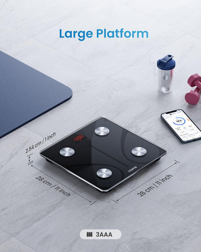 RENPHO Smart-Waage für Körpergewicht, FSA- und HSA-berechtigt, Digitale Badezimmerwaage BMI Waage Bluetooth Körperfettwaage, Körperanalysewaage Gesundheitsanalysator mit Smartphone-App, 400 lbs - Elis 1