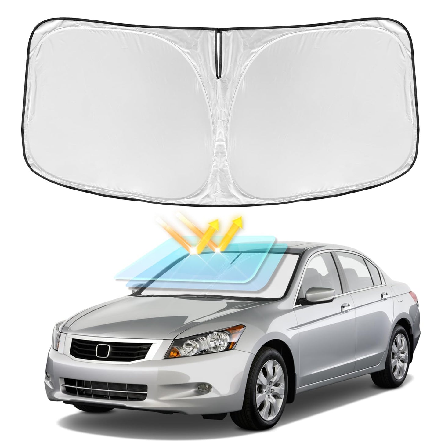 for Toyota Tacoma 2016-2023 2024 2025 2026 Sun Shade Sunshade Windshield Cover - 4 Layers Front Window Shade Custom Fit Tacoma 2Dr 4Dr Pickup Sun Visor 240T Shade Blocks UV Rays Car Accessories