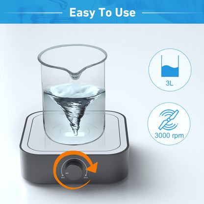 3000rpm Magnetic Stirrer Mixer with 7pcs Stir Bar Set, Brushless DC Motor Max 3000ml Electric Magnetic Stir Plate Mixer （No Heating)