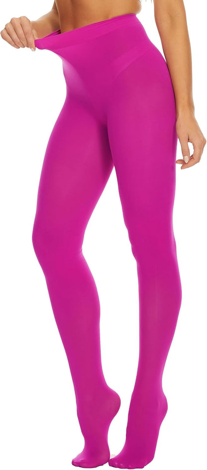 CozyWow Damen Laufmaschenresistente Strumpfhose 80 Denier Hoher Bund Semi-Blickdicht Weich und Elastisch