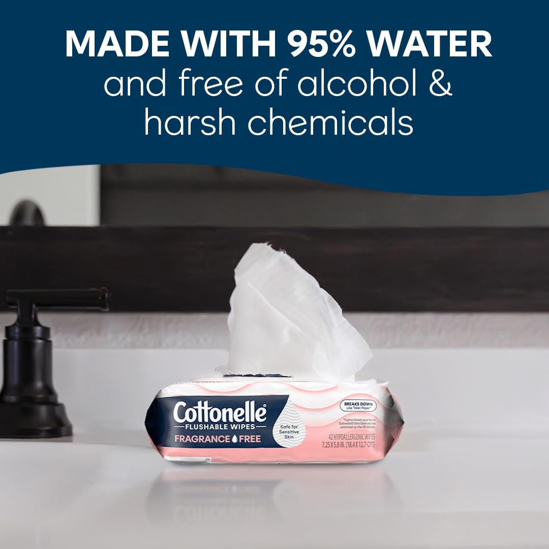 Cottonelle Fresh Care Feuchte Toilettentücher, Erfrischungstücher für Erwachsene, 4 Spenderboxen, 42 Tücher pro Box (insgesamt 168 Tücher), Verpackung kann variieren