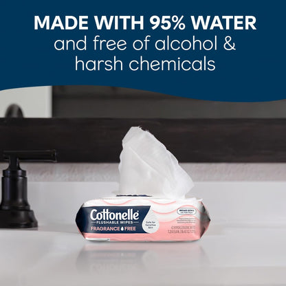 Cottonelle Fresh Care Feuchte Toilettentücher, Erfrischungstücher für Erwachsene, 4 Spenderboxen, 42 Tücher pro Box (insgesamt 168 Tücher), Verpackung kann variieren