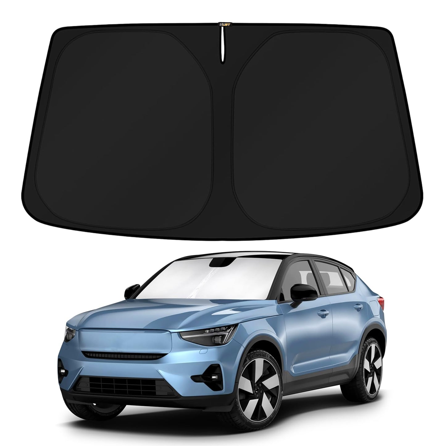 KUST Windshield Sun Shade for 2017-2026 Tesla Model Y/Model 3 Sunshade Accessories (Fit 2025-2026 Model Y Juniper / 2024 Model 3 Highland) Upgraded Foldable Sunshade, Blocks UV Rays Keep Car Cool