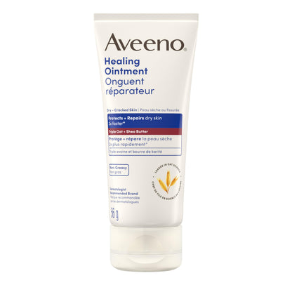 Aveeno Healing Ointment, for Extra Dry, Cracked & Sensitive Skin, 72-Hour dry skin protectant with Triple Oat, Shea Butter & Glycerin, Fragrance-Free for Body, Face, Hands, Lips 204g