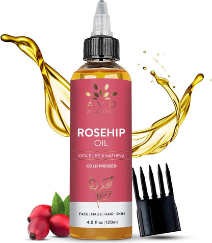 AVD Organics Rosmarinöl für Haarwachstum & Kopfhaut | Mit Biotin angereichert | Haarstärkend, pflegend und voluminös | Mit Jojoba- & Rizinusöl angereichert | GVO-frei 120ml