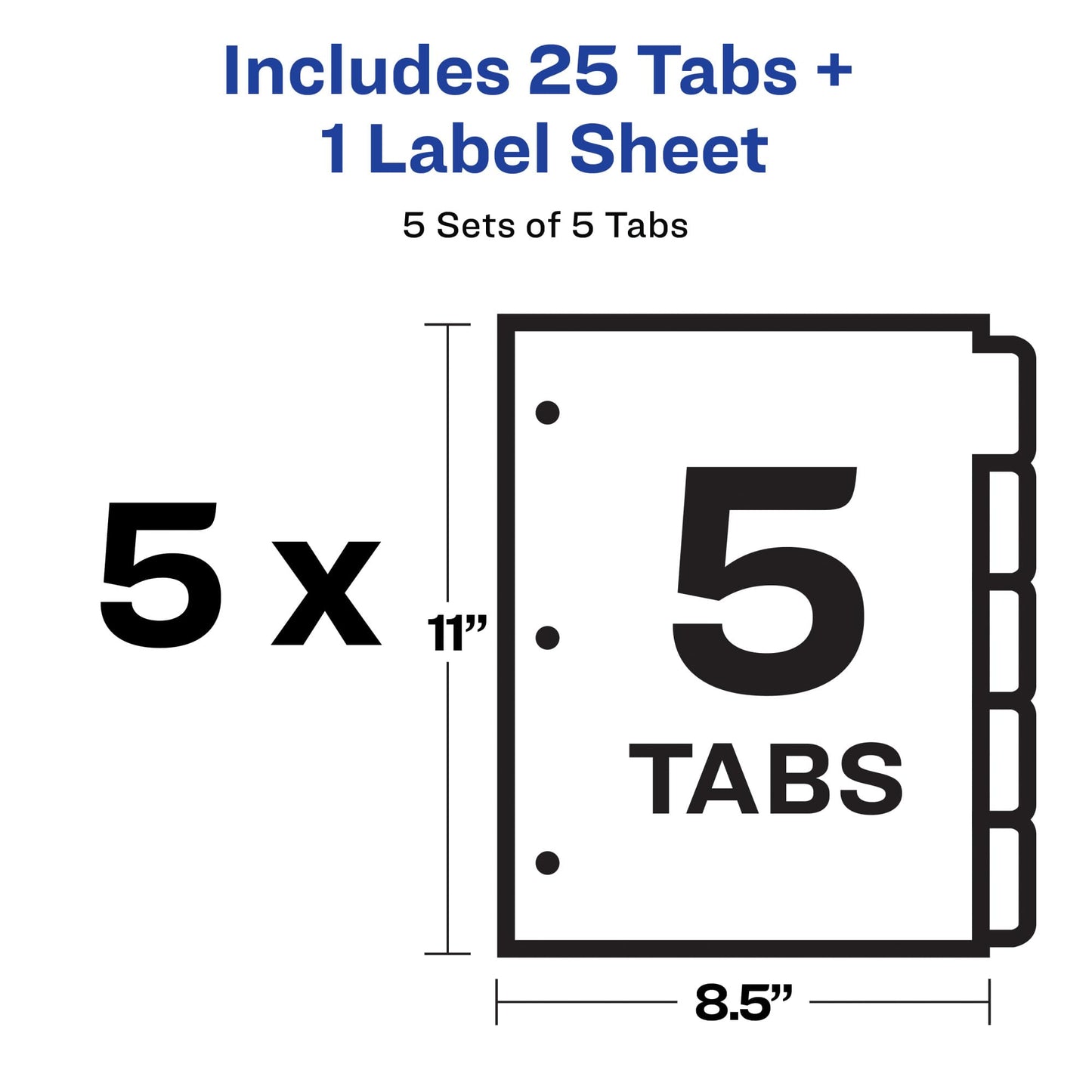 Avery 8 Tab Unpunched Dividers for Use with Any Binding System, Easy Print & Apply Clear Label Strip, Index Maker Customizable White Tabs, 150 Sets Total (6 Packs of 11444)
