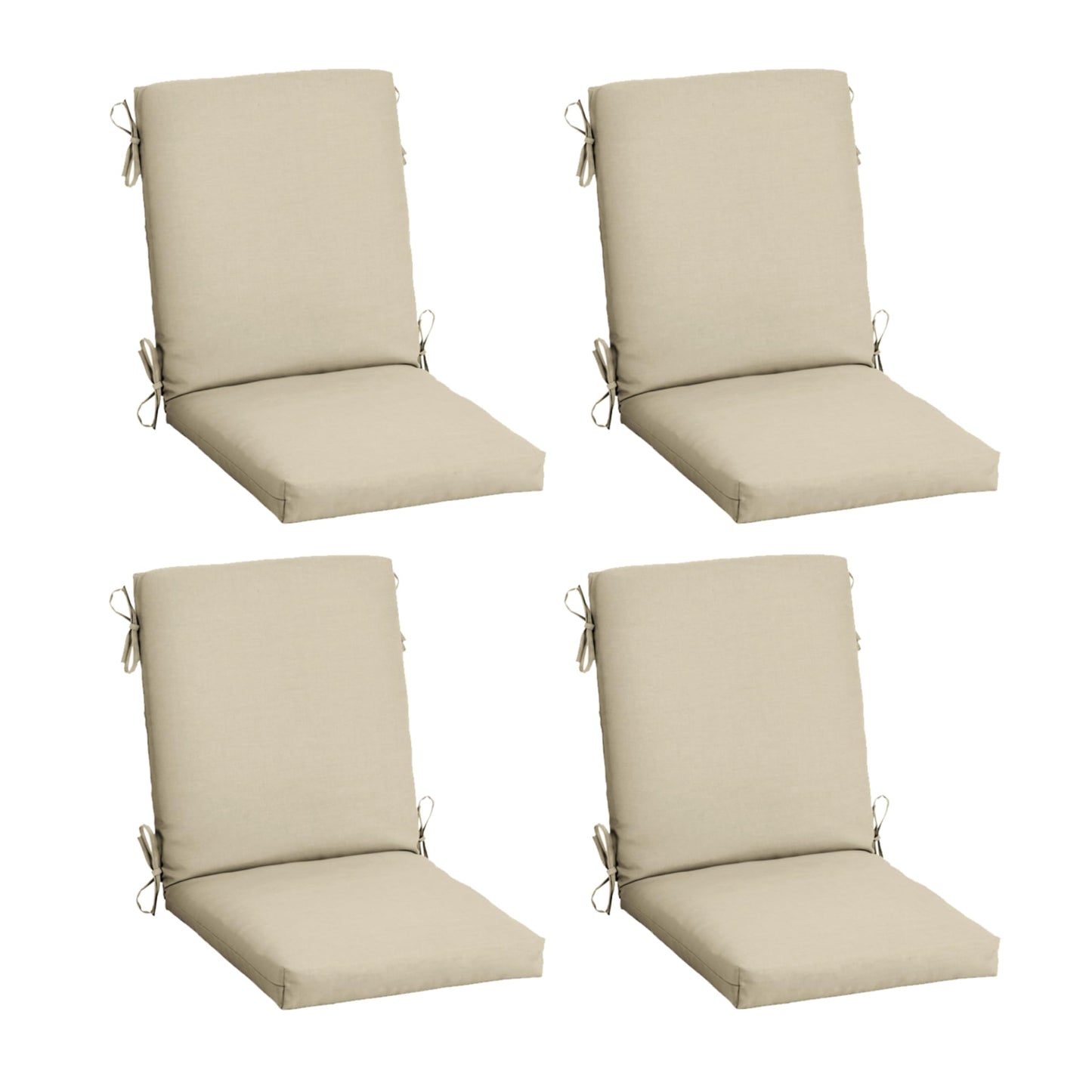 Arden 2-Pack Outdoor Patio Dining Chair Cushion, 20x44, Rain-Proof Seat Pad, Fade-Resistant Outdoor Cushion Black Cabana Stripe