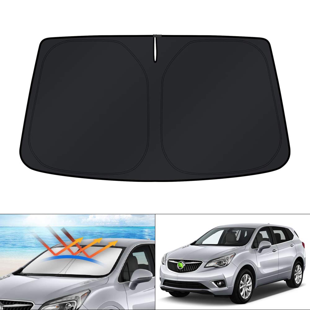 KUST Windshield Sun Shade for 2017-2026 Tesla Model Y/Model 3 Sunshade Accessories (Fit 2025-2026 Model Y Juniper / 2024 Model 3 Highland) Upgraded Foldable Sunshade, Blocks UV Rays Keep Car Cool