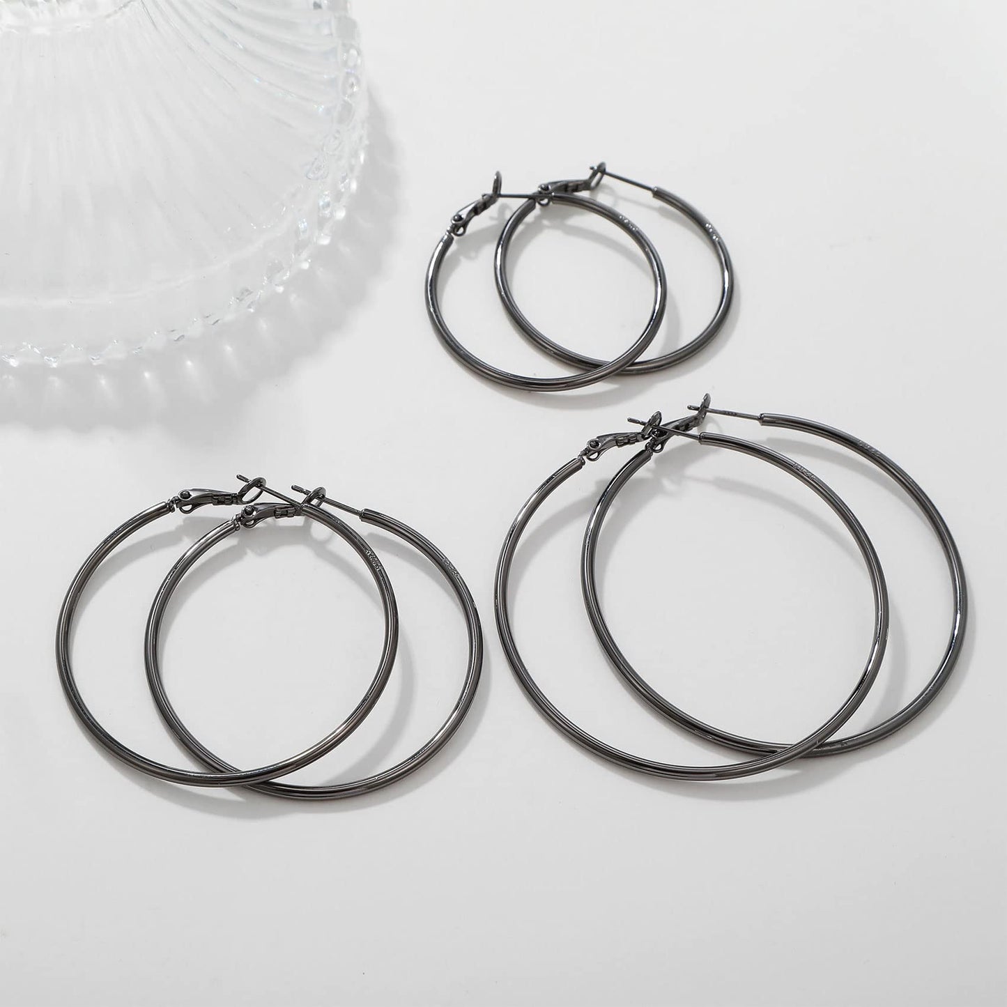 Große Gold Creolen für Frauen, Hypoallergene Dünne Gold Creolen, Sterling Silber Creolen für Damen, Extra Große, Mittelgroße, Große Creolen