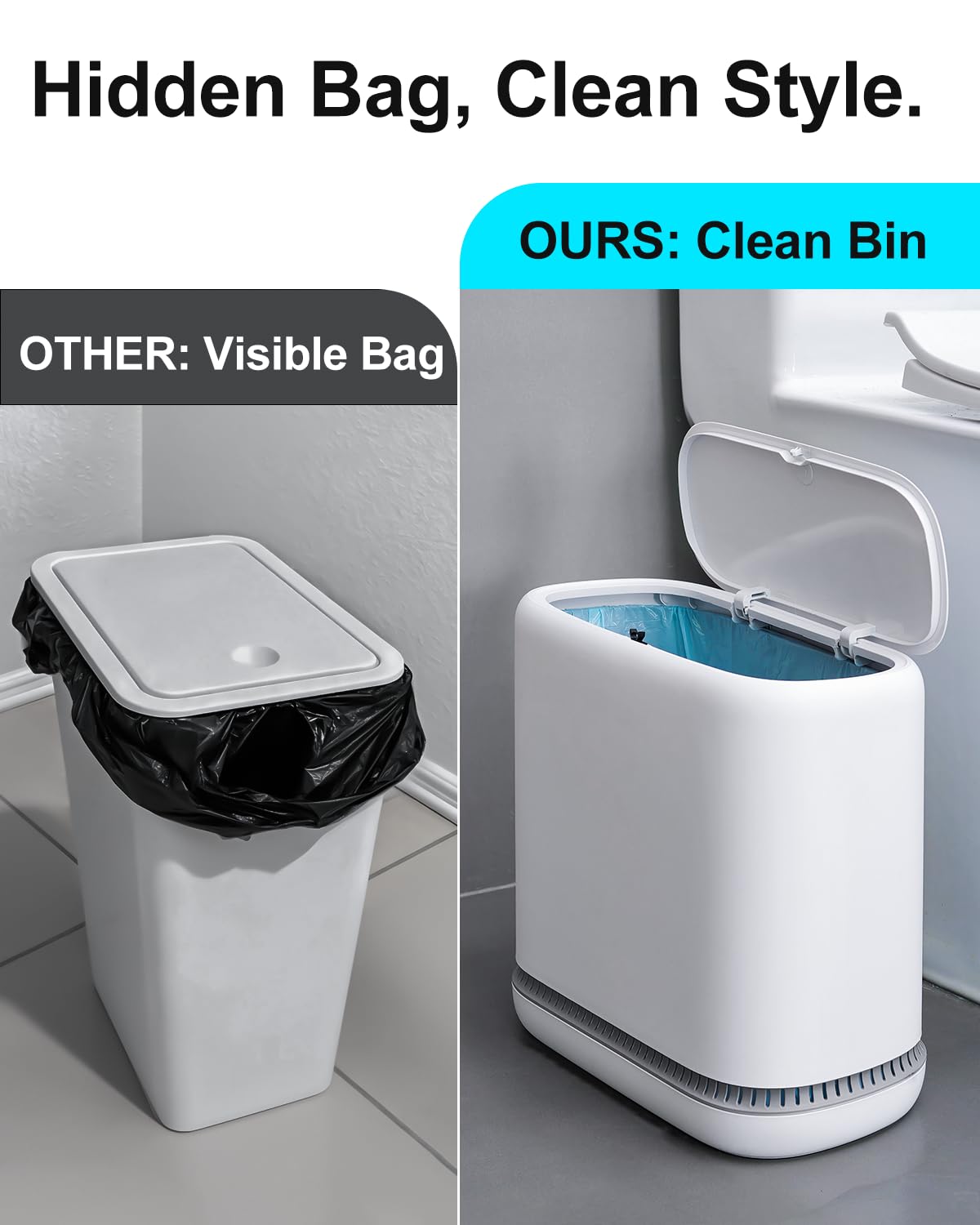 Purexa 2.3 Gallon Slim Small Bathroom Trash Can Review