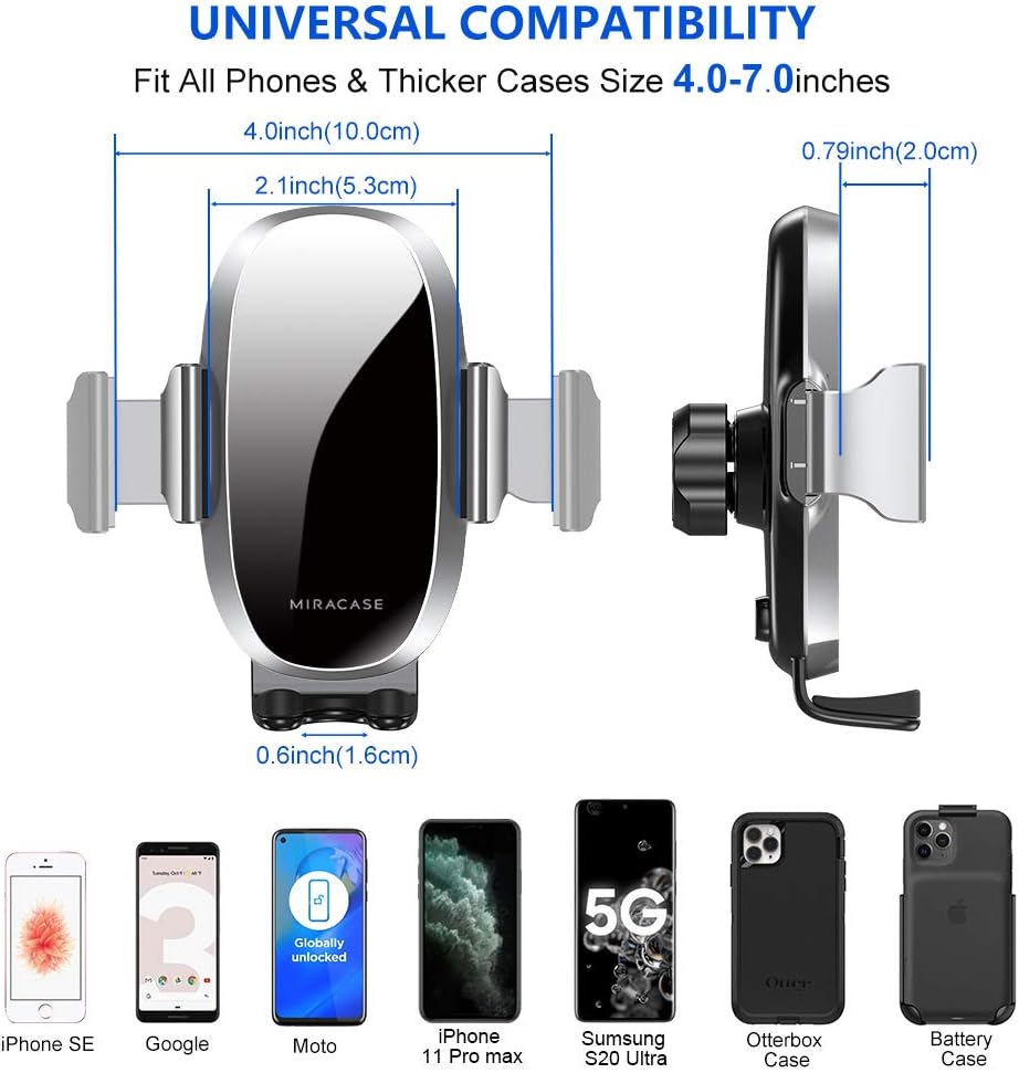 Miracase Handyhalterung für Lüftungsschlitze im Auto【2026 Breitere Klemme & Metallhaken】 Handyhalterung für Lüftungsschlitze im Auto, Freisprechfunktion, Handy-Autohalterung für iPhone 17 Pro Max 16 15 14 13 12 Samsung S25 Autozubehör