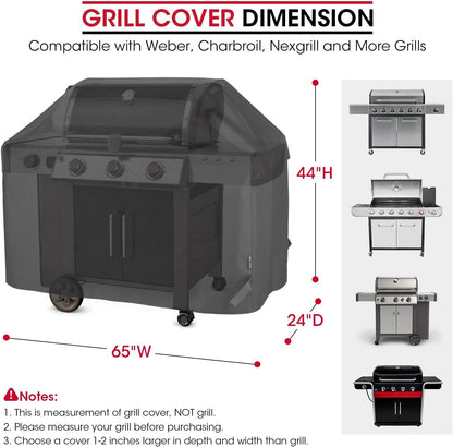 UNICOOK BBQ Abdeckung 60 Zoll, Hochleistungs-Wasserdichte Grillabdeckung, Spezielle Licht- und UV-beständige Outdoor-Grillabdeckung, Grillzubehör Kompatibel mit Weber Char-Broil Nexgrill und mehr