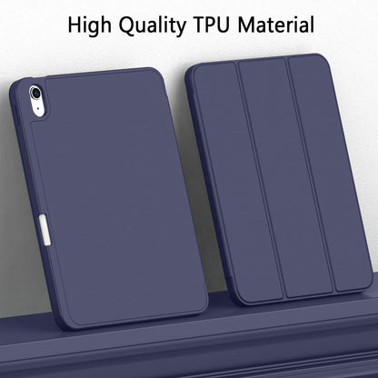 iMieet Case for iPad (A16)/iPad 10th Generation [11-Inch 2025/10.9 Inch 2022], Trifold Stand Smart Cover with Pencil Holder and Soft TPU Back, Supports Touch ID(Black)