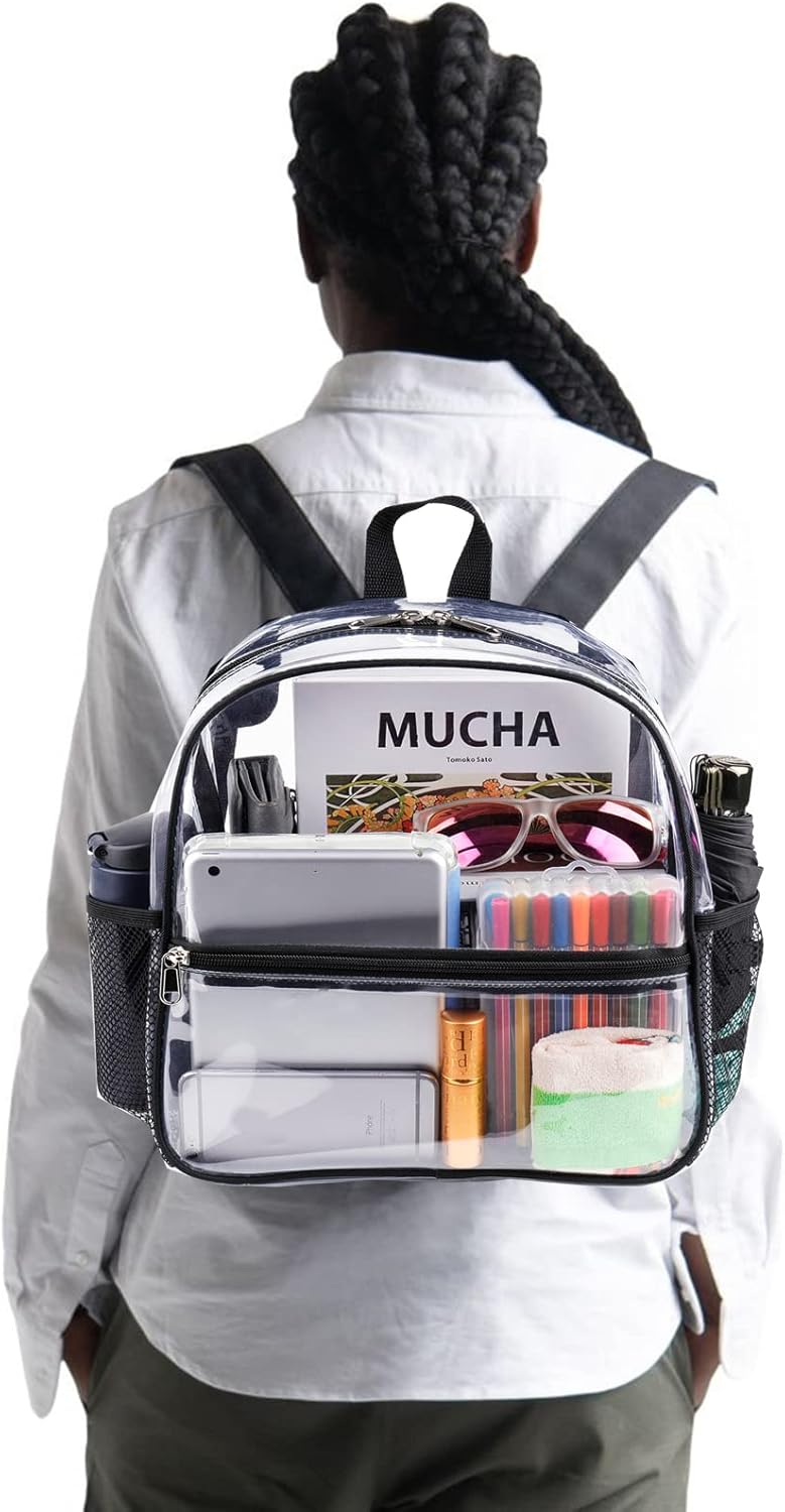 Mini Transparenter Rucksack 12x12x6 Stadion Zugelassener Plastik-Rucksack