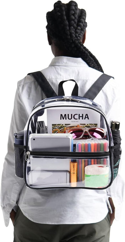 Mini Transparenter Rucksack 12x12x6 Stadion Zugelassener Plastik-Rucksack