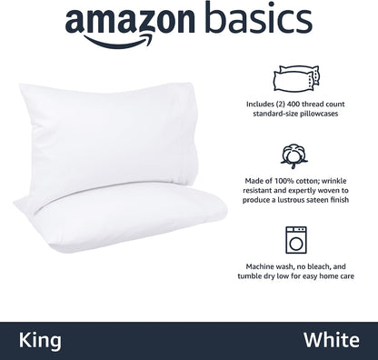 Soft, Breathable, and Affordable: Amazon Basics 400 Thread Count Cotton Pillowcases