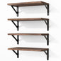 Fixwal Floating Shelves for Wall, Wood Wall Mounted Shelves for Bedroom, Bathroom, Living Room, Kitchen Storage and Decor(Brown, Set of 4, 16.5 Inch)