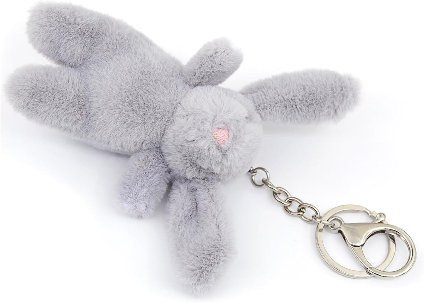 Niedlicher Hasen-Plüsch-Schlüsselanhänger für Handtasche, 3,5 Zoll Mini-Kaninchen-Schlüsselanhänger für Rucksack, Handtaschen-Anhänger, Geschenk für Mädchen und Frauen