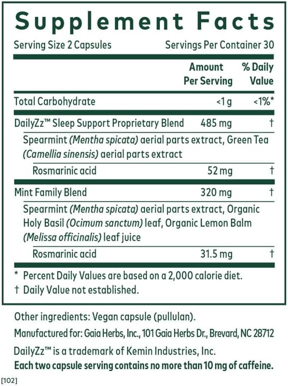 GAIA HERBS PRO Sleep Maintenance - Adrenal Health & Sleep Support* & PRO Somni-Mint Rosmarinic Complex - Sleep Health & Relaxation Support Supplement* - Bundle (Pack of 2)