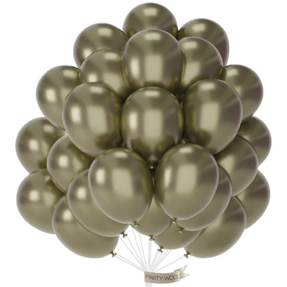 PartyWoo Gold Balloons 50pcs 12 Inch Gold Latex Helium Balloons for Birthday Wedding Anniversary Baby Shower Graduation Bachelorette Retirement Engagement Tea Casino Disco Party Decorations Gold-G101