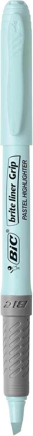 BIC Brite Liner Textmarker-Set Pastell, Keilspitze für feine und breite Linien, 6er-Pack in verschiedenen Farben