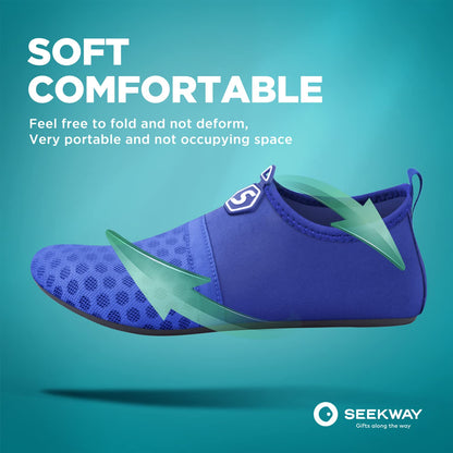 SEEKWAY Wasserschuhe Damen Herren Schnelltrocknend Badeschuhe Aquaschuhe Barfuß Rutschfest Schwimmen Pool Outdoor Surfen Fluss See Yoga