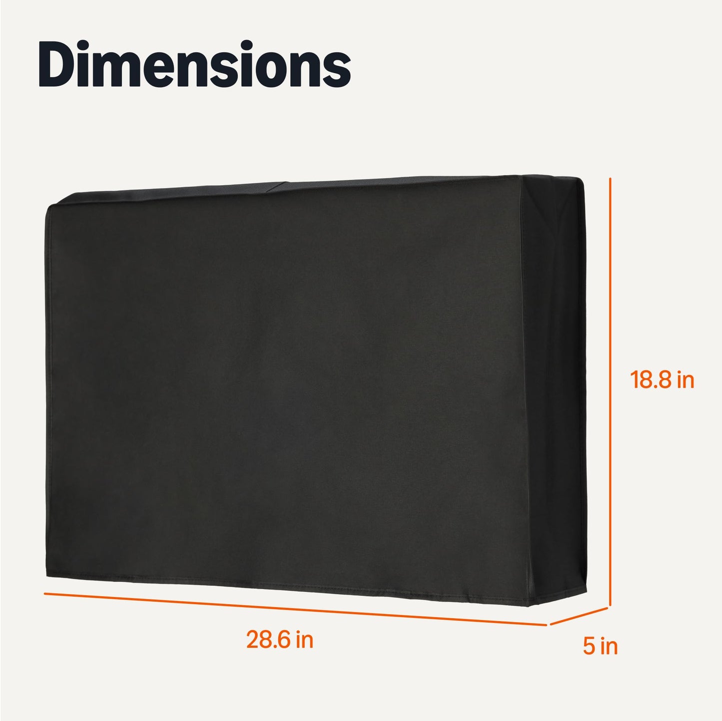 Amazon Basics Waterproof Outdoor TV Cover for 48" - 50" Flat Screen TVs, Fits up to 47"L x 29.7"H, Black