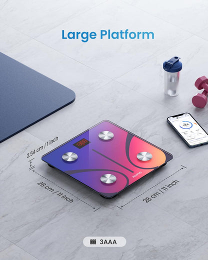 RENPHO Smart-Waage für Körpergewicht, FSA- und HSA-berechtigt, Digitale Badezimmerwaage BMI Waage Bluetooth Körperfettwaage, Körperanalysewaage Gesundheitsanalysator mit Smartphone-App, 400 lbs - Elis 1