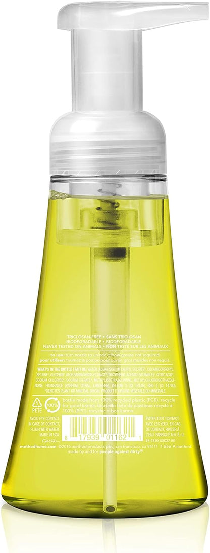 Method Schaumseife für die Hände, Biologisch Abbaubare Formel mit Schaumseifenspender aus 100 % Recyceltem Plastik, Duftnote Waterfall, 300 ml Seifenpumpflaschen, 3er-Pack, Klar