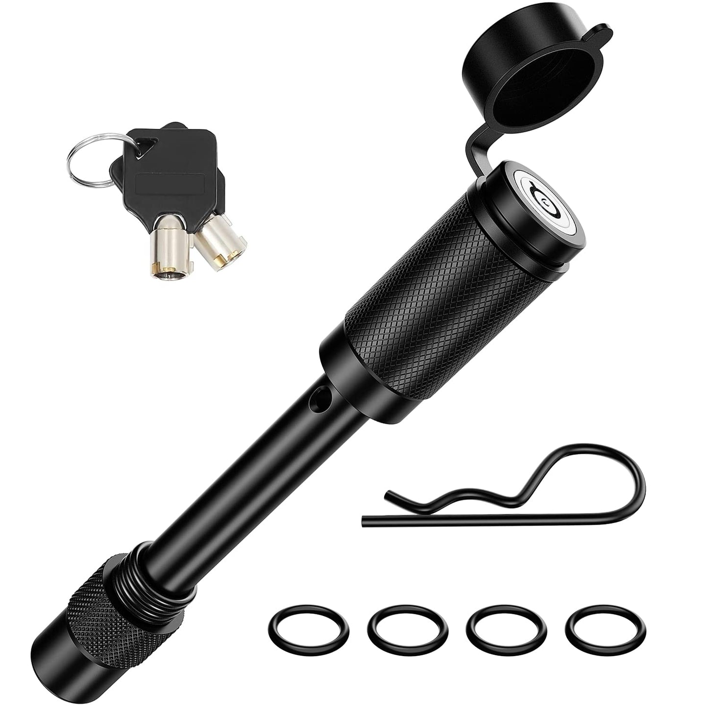 Nilight Anti-Theft Shackle Hitch Receiver 2Inch 45000 LBs Breaking Strength 3/4" Anti-Theft D Ring Shackle 5/8" Trailer Hitch Lock Pin Heavy Duty Solid Towing Kit for Trucks Off Road (Black)