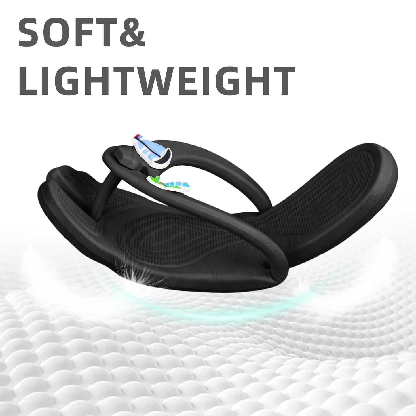 Rosoz Flip Flops for Women Men Foldable Travel Slippers Lightweight Shower Shoes Non-Slip Quick-Dry Bathroom Camp Beach Sandals